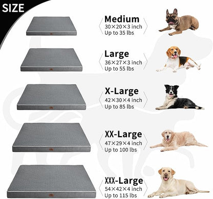 Orthopedic Dog Bed - Extra Large Dog Bed, Waterproof & Washable W/Removable Pet Bed Cover,Dog Beds Large W/Egg Crate Foam Support for Dogs Up to 115 lbs