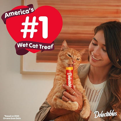 Delectables Squeeze Up Variety Pack, Creamy Squeezable Puree, Lickable Wet Cat Treats, Grain Free, No Added Fillers, No by-Products, No Added Preservatives, 0.5 Ounces Tube, 104 Tubes Total