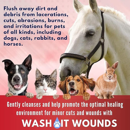 Wash-It Wound Wash for Dogs | Pet Wound Care for Dogs with Hypochlorous Acid to Clean Wounds, Cuts, Burns & Irritation & Prevents Infection | US-Made Dog Wound Care & Safe for All Animals (4oz)