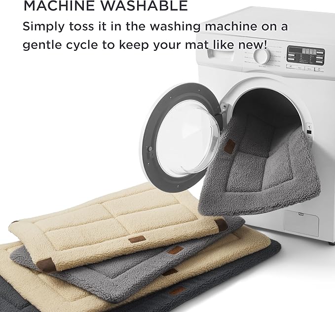 Bedsure Washable Dog Bed for Large Dogs, Soft Foam Floor Pet Mat, Lightweight Travel Flat Puppy Mattress for Indoor Pet