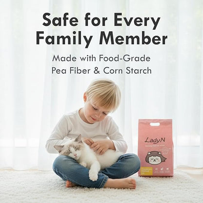 Lady N Granular Tofu Cat Litter Yosemite Scent, Mini-Pellet Compatible with Automatic Self-Cleaning Cat Litter Box, Premium Clumping, Low Dust, Probiotic Odor Control 9lb