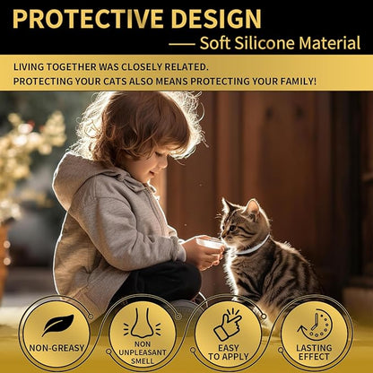 YOTANGO 4 Pack Flea Collar for Cats, 32 Months Flea and Tick Prevention for Cats, Waterproof Cat Flea Collar, Cat Flea and Tick Treatment, Adjustable Flea and Tick Collar for Cats Kittens-Black&Gray