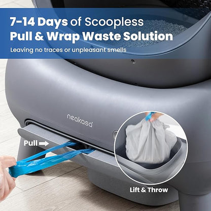 Neakasa M1 Plus Open-Top Self Cleaning Cat Litter Box, Automatic Cat Litter Box with APP Control, Odor-Free Waste Disposal Includes Trash Bags