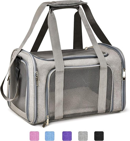 Large Cat Carriers Dog Carrier Pet Carrier for Cats Dogs Puppies up to 25Lbs, Big Dog Carrier Soft Sided, Travel Puppy Carrier - Large - Grey
