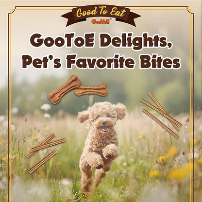 Gootoe Buffalo Dog Treats, Buffalo Bites Bone Shaped 8oz - Natural Low-Fat Chews for Training & Rewards, Limited Ingredient, Resealable Bag, Perfect for Small Dogs & Puppies