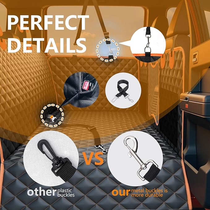 Back Seat Extender for Dogs,Car Seat Protector,Dog Car Seat Cover for Back Seat with Hard Bottom Holds 500 lbsWaterproof Extender for Dogs,Pet Bed for Full Size F150/RAM1500/Silverado Crew Cab Pickup