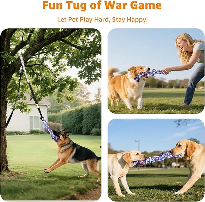 LOOBANI Dog Rope Toys for Aggressive Chewers, 2 Packs Replacement Interactive Chew Toy for Pet Grinding Teeth, Tug of War Toy for Small Medium Large Breeds(Purple Blue)