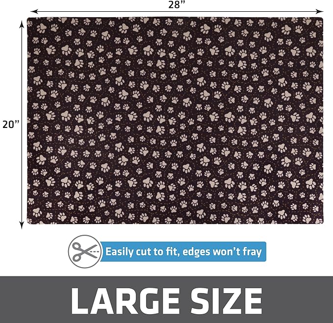 Drymate Original Cat Litter Mat, Contains Mess from Box, Protects Floors, Urine-Proof, Machine Washable, Soft on Kitty Paws, Absorbent, Waterproof (USA Made, Recycled Content) (20”x28”)(Paw Path Tan)