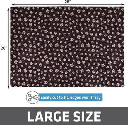 Drymate Original Cat Litter Mat, Contains Mess from Box, Protects Floors, Urine-Proof, Machine Washable, Soft on Kitty Paws, Absorbent, Waterproof (USA Made, Recycled Content) (20”x28”)(Paw Path Tan)