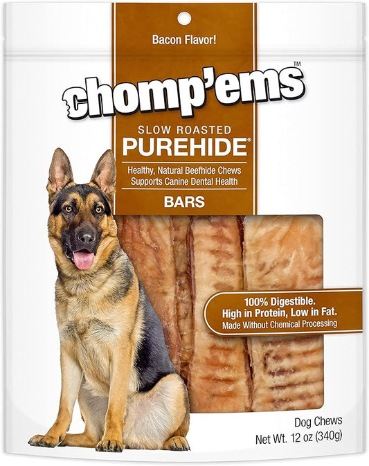 CHOMP 'EMS Ruffin' It 21013 Purehide Dog Chew, Size 12