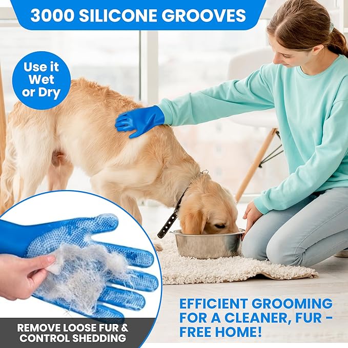 8Pcs Pet Grooming Kit for Dog Cat & Horse|Dog Cleaning Gloves|Cat,Dog Grooming Supplies|Dog Bath Paw Brush for Grooming and Washing |Dog Bathing Brush |Dog Shampoo Brush|Cat,Dog Bathing Supplies