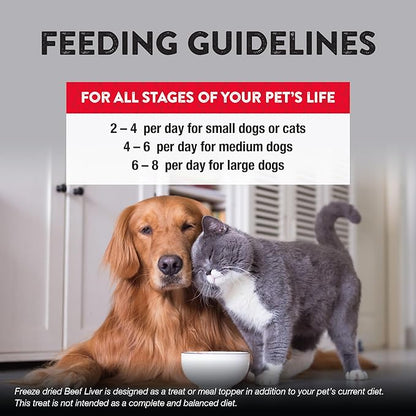 Northwest Naturals Raw Rewards Freeze-Dried Beef Liver Treats for Dogs and Cats - Bite-Sized Pieces - Healthy, 1 Ingredient, Human Grade Pet Food, All Natural, Proudly Made in USA, 10 Oz