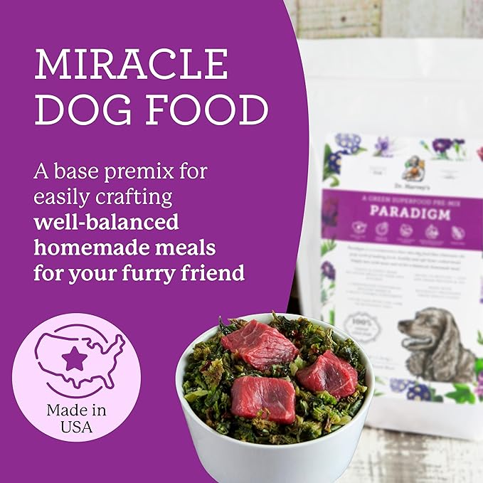 Dr. Harvey's Paradigm Green Superfood Dog Food, Human Grade Dehydrated Grain Free Base Mix for Dogs, Diabetic Low Carb Ketogenic Diet (Trial Size 5.5 oz)