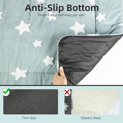 Mora Pets Dog Crate Pad Dog Kennel Bed Mat for Large Dogs Washable Cute Star Pet Bed for 36 inch Cage Ultra Soft Flat Puppy Cat Cushion for Cozy Sleeping Anti-Slip Blue 36 x 23