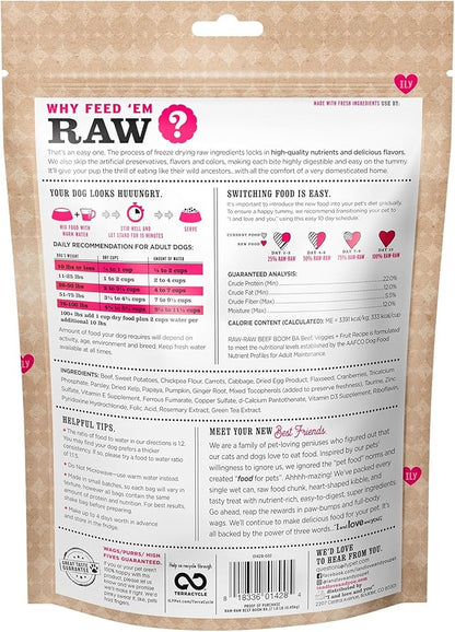 I and Love and You Stir and Boom Dehydrated Freeze Dried Raw Dog Food - Beef - Grain Free, Real Meat, No Fillers, 1lb Bag