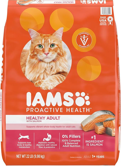 IAMS Proactive Health Healthy Adult Dry Cat Food with Real Salmon, 22 lb. Bag