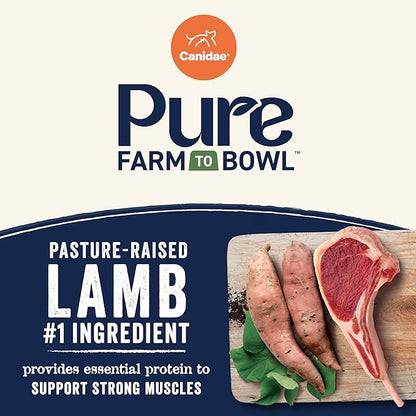 Canidae Pure Farm to Bowl Pasture-Raised Lamb & Sweet Potato, Grain-Free Dry Dog Food, Adult, 4lb