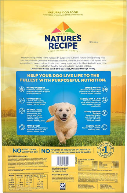 Nature′s Recipe Grain Free Puppy Chicken, Sweet Potato & Pumpkin Recipe Dry Dog Food, 12 lb. Bag