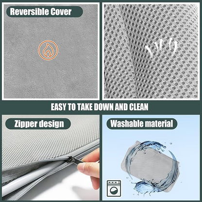 Sunhoo Cat Window Hammock Perch Cordless Perches Window Sill Seat Bed Foldable Stable Lounger Upgraded Suction Cup Easy Assembly Indoor Cats Kitty Shelf Hold Up to 55lbs（Grey,S