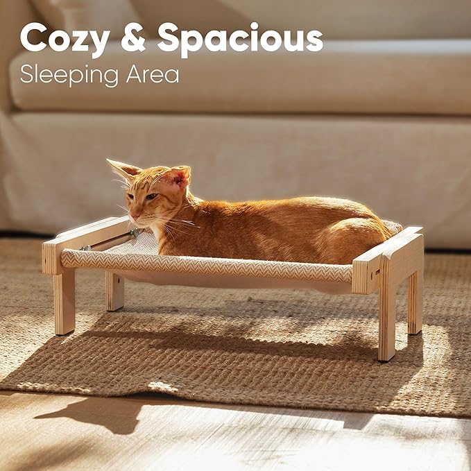 FUKUMARU Cat Window Perch, Transformable Cat Hammock for Windowsill and Floor, Cats Window Bed for Large Cats and Kittens, Reinforced Wood and Metal Frame, Easy to Adjust & Assemble Pet Pech Beds