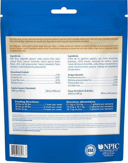 N-Bone Mega-Bone Long-Lasting Dog Chew Peanut Butter & Jelly Flavor, 6 Count, 16.8oz