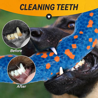 Dog Ring Toy, Indestructible Flying Discs for Throwing Catching, Water Floating Dog Training Ring for Medium Large Breeds (Blue - φ9 inches)