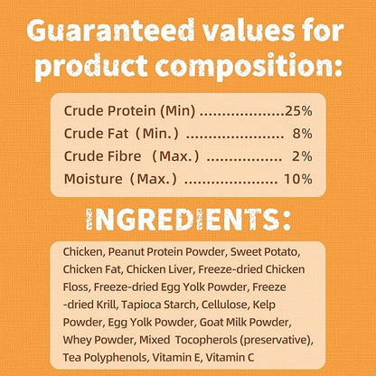 Just Try 16 OZ Krill & Chicken Cat Treats - Freeze-Dried Shrimp Snacks with Omega-3, Crunchy Cat Treats for Skin & Coat Health, Dental Care & Training Treats