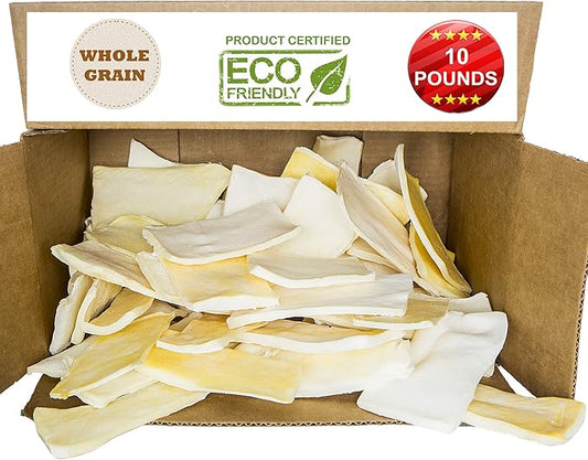 Brazilian Pet Premium Thick Cut Chips, Wholegrain Rawhide (Last Much Longer Than Traditional Chips). 100% Natural. Great Behavioral Dog Chewing Treat Solution. No Preservatives. (10 Pounds)