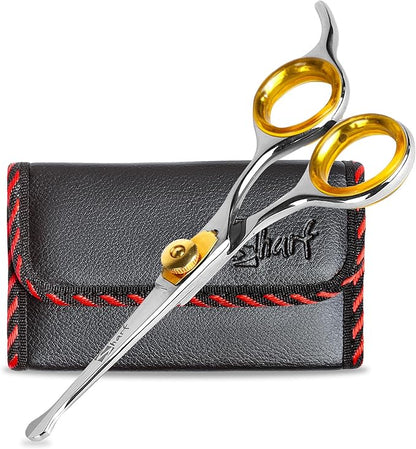 Sharf Gold Touch 4.5 Inch 440c Japanese Stainless Steel Pet Grooming Scissor with Round tip and Ballpoint for Safety