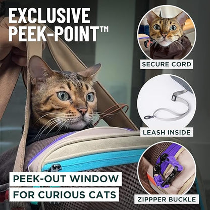 OutdoorBengal Zeppelin™ Airline-Approved Large Cat Carrier Soft – TSA-Approved Pet Carriers with Top Opening for Plane and Car Travel – Kittens or Small Dog Carrier (Creme)