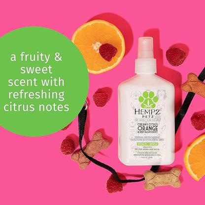 Hempz Petz Dog Cologne, Creamy Citrus Orange & Red Raspberry, 8.5 fl. oz. - Hydrating Puppy Perfume