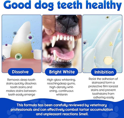 Dog Teeth Cleaning Powder - Dental Powder for Dogs Teeth - Plaque Removal - Supports Gum Health - Tartar Remover with Natural Herb Blend and Postbiotics 30 Day Supply - Mint Flavor