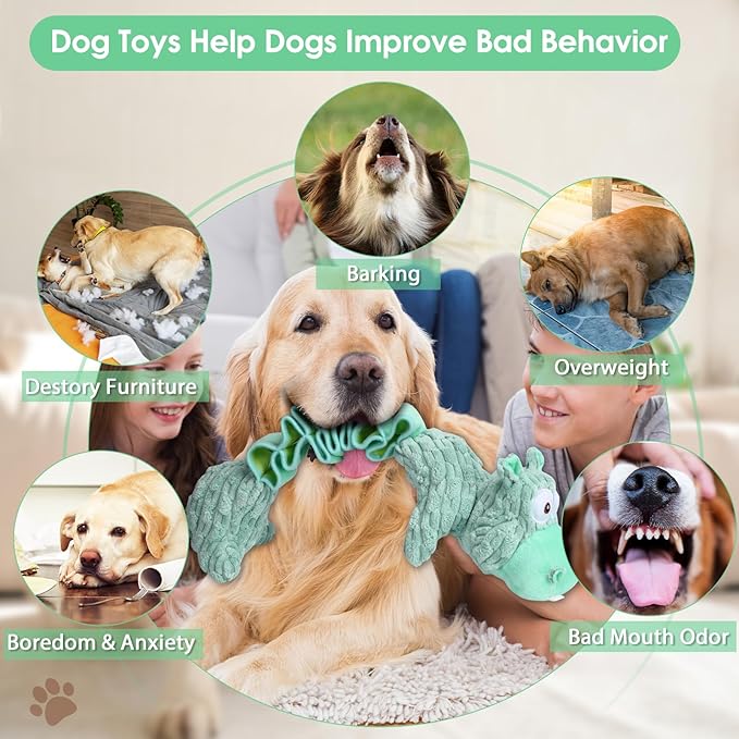 Large Squeaky Dog Toys and Interactive Dog Tug-of-War Toy, Tough Plush Dog Toy, Cute Puppy Toys, Pet Chewable Toys Plaything for Small Medium and Large Dogs