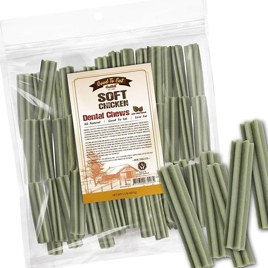 Gootoe Soft Dog Treats, Chicken Jerky - Dog Training Treats; High-Protein, Gluten-Free, Soft Jerky for Dogs, Hypoallergenic, Grain-Free, Dental Chews with Chlorophyll, 1.5 lb