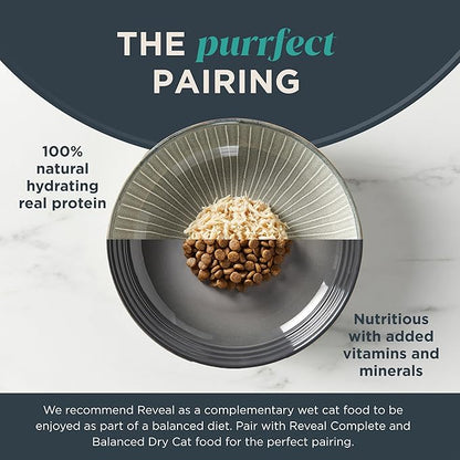 Reveal Natural Wet Cat Food, 18 Count, Grain Free, Limited Ingredient Cat Food Cups, Tuna with Shrimp in Broth, 2.12 oz Easy Peel Cups