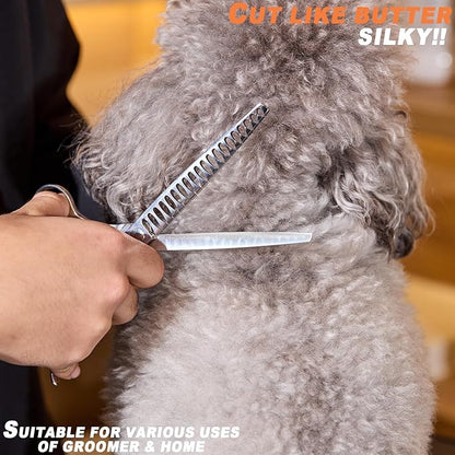 High-end Professional Dog Grooming Thinning Scissors Teeth Cutting Blending Shears Pet Texturizing Shears 7.5 Inch Extremely Very Sharp Stainless Steel Alloy For Cat Other Animals Groomer