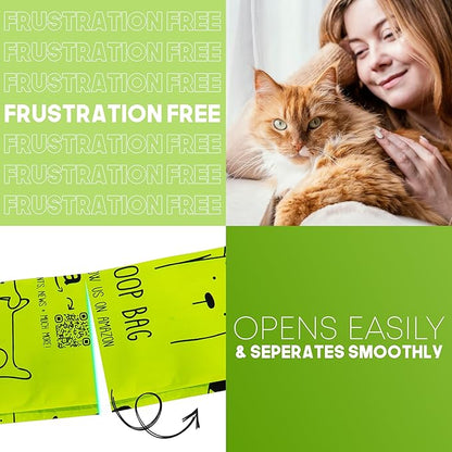 Certified Home Compostable Cat Litter Bags For Poop - 10% to Charity - Cornstarch-Based - For Cleaning Up Litter Trays - NF T51-800 Compliant - 30 Extra Large Disposable Bags