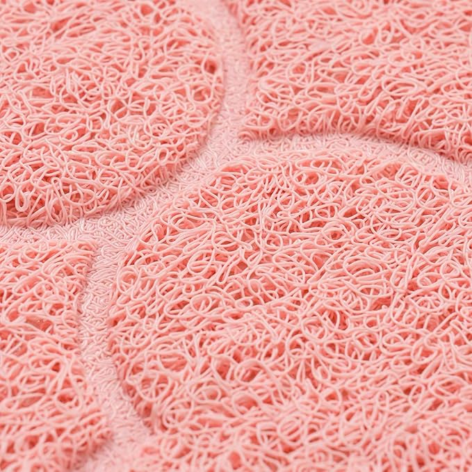 WePet Cat Litter Box Mat, Kitty Premium PVC Pad, Durable Trapping Rug, Phthalate Free, Urine-Resistant, Scatter Control, XXL 47 x 36 Inch, Baby Pink