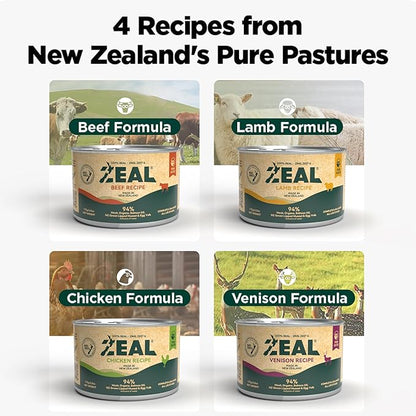 ZEAL New Zealand Wet Cat Food – High Protein, Grain-Free with Superfoods (Venison, 6oz Can, 12-Pack)