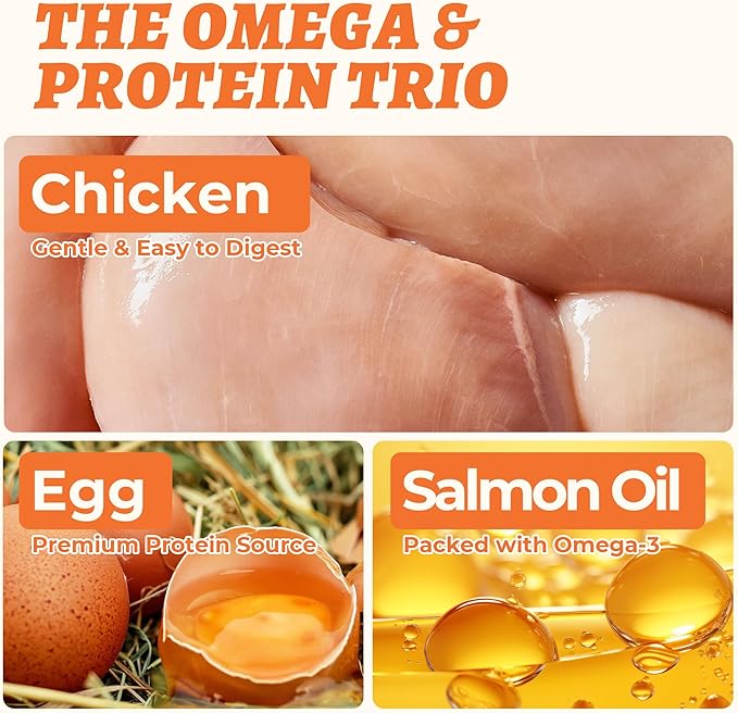 Wellix Salmon Oil Freeze Dried Treats for Cats&Dogs - Skin&Coat Chews with Taurine,Omega 3 for Cat - Crunchy Healthy Snacks for Indoor Training - Chicken&Fish Oil Flavor 3.53oz