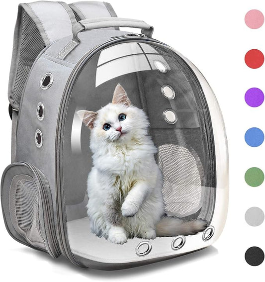 Bubble Carrying Bag for Small Medium dogs Cats, Space Capsule Pet Hiking backpack, Airline Approved Travel carrier - Grey