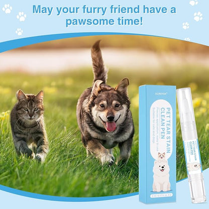 Tear Stain Remover for Dogs & Cats, Natural Gentle Pet Tear Stain Clean Pen,Effectively Cleans Tear Stains, Eye Discharge & Debris, Pefect for White Dogs