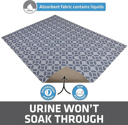 Drymate XL Original Cat Litter Mat, Contains Mess from Box, Protects Floors, Urine-Proof, Machine Washable, Soft on Kitty Paws, Absorbent, Waterproof (USA Made, Recycled Content)(29”x36”)(Indigo Grey)