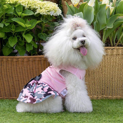 CuteBone Daddy's Little Girl Dog Dress for Small Dogs Pink Skirt Puppy Velvet Dresses Dog Clothes CVA21M-D