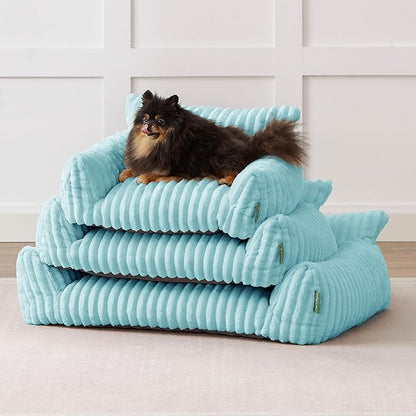 Cute Couch Bed for Pets, Supportive Cat Sofa for Indoor Cats, Small Dog Sofa Bed for Small Dogs, Light Blue, 24inches