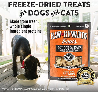 Northwest Naturals Raw Rewards Freeze-Dried Salmon Treats for Dogs and Cats - Bite-Sized Pieces - Healthy, 1 Ingredient, Human Grade Pet Food, All Natural, Proudly Made in USA, 2.5 Oz (Pack of 3)