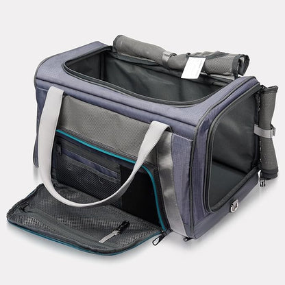 OutdoorBengal Zeppelin™ Airline-Approved Large Cat Carrier Soft – TSA-Approved Pet Carriers with Top Opening for Plane and Car Travel – Kittens or Small Dog Carrier (Black)