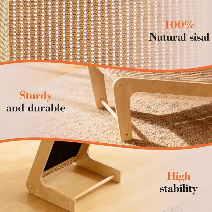 2-in-1 Cat Scratching Post with Replaceable Sisal Pads – Durable Scratcher Toy for Indoor Cats