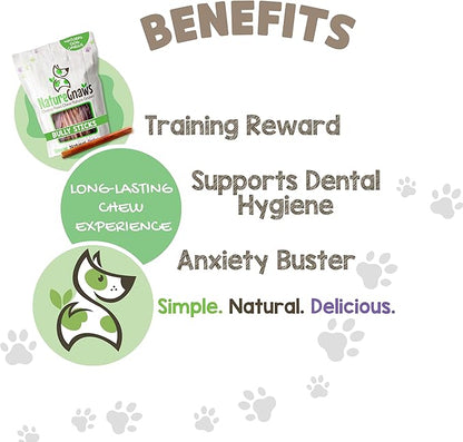 Nature Gnaws Thin Bully Sticks for Dogs 5-6" (1Lb) - Mixed Thickness - Long Lasting for Small Dogs and Puppies - Natural Thin Beef Dog Chew Bones - Rawhide Free