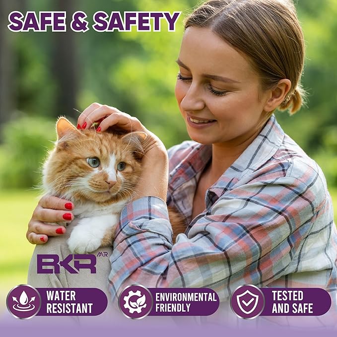 Cat Flea Collar 2 Pack 8-Month Protection Waterproof Natural Flea Collar for Cats Safe and Effective Includes Flea Comb and Tick Removal Tool Adjustable Size for All Cats & Kitten